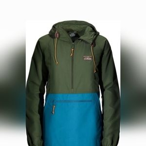 *NEW with tags* L.L. Bean Mountain Classic Anorak, Colorblock Olive/Teal, small